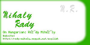 mihaly rady business card